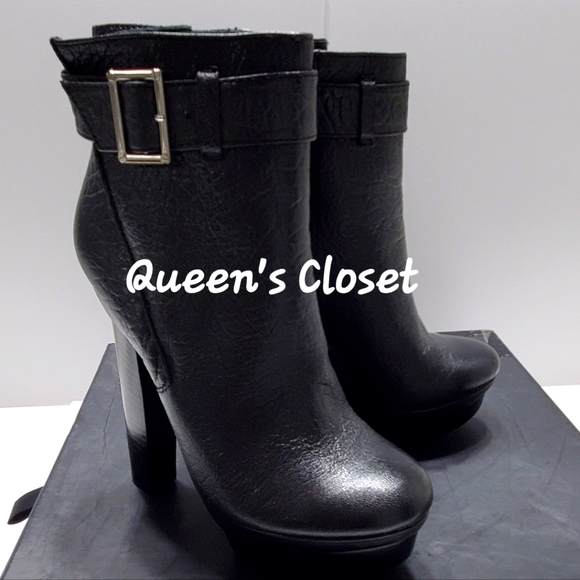 Rachel ZoeLeather Round-Toe Ankle Booties